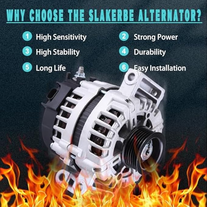 Slakerbe 15923218 FG12S011 Alternator fit for C*hevy C*hevrolet HHR 2.2L 2.4L 2008 2009 2010 2011, A11266 Electrical Alternator 2650641, A11266, FG12S011SP - Image 3