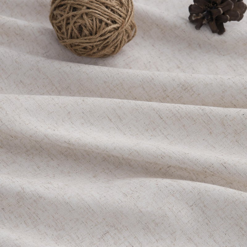 Aersas Cream Linen Pinch Pleated Curtains 84 Inches Long for Bedroom Modern Farmhouse Semi Sheer Curtain Light Filtering Window Treatments with Hooks Rod Pocket for Living Room Laundry Room 40x84 - Image 3