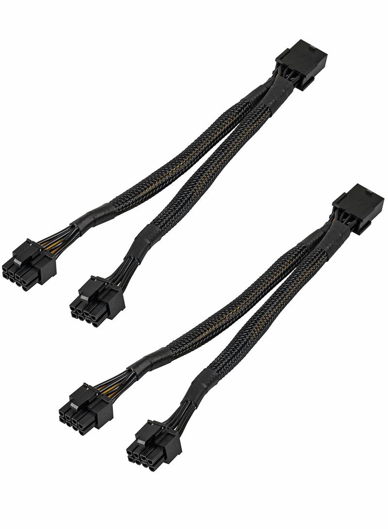 SYOSI Graphics Lines, Graphics Card 8 Pins One Point Two Lines, Graphics Card 8p Extension Cable, Graphics Card Adapter, Braided 20cm, Pci-e Pcie Power Cable 18awg 20cm, with Sleeve - Image 1