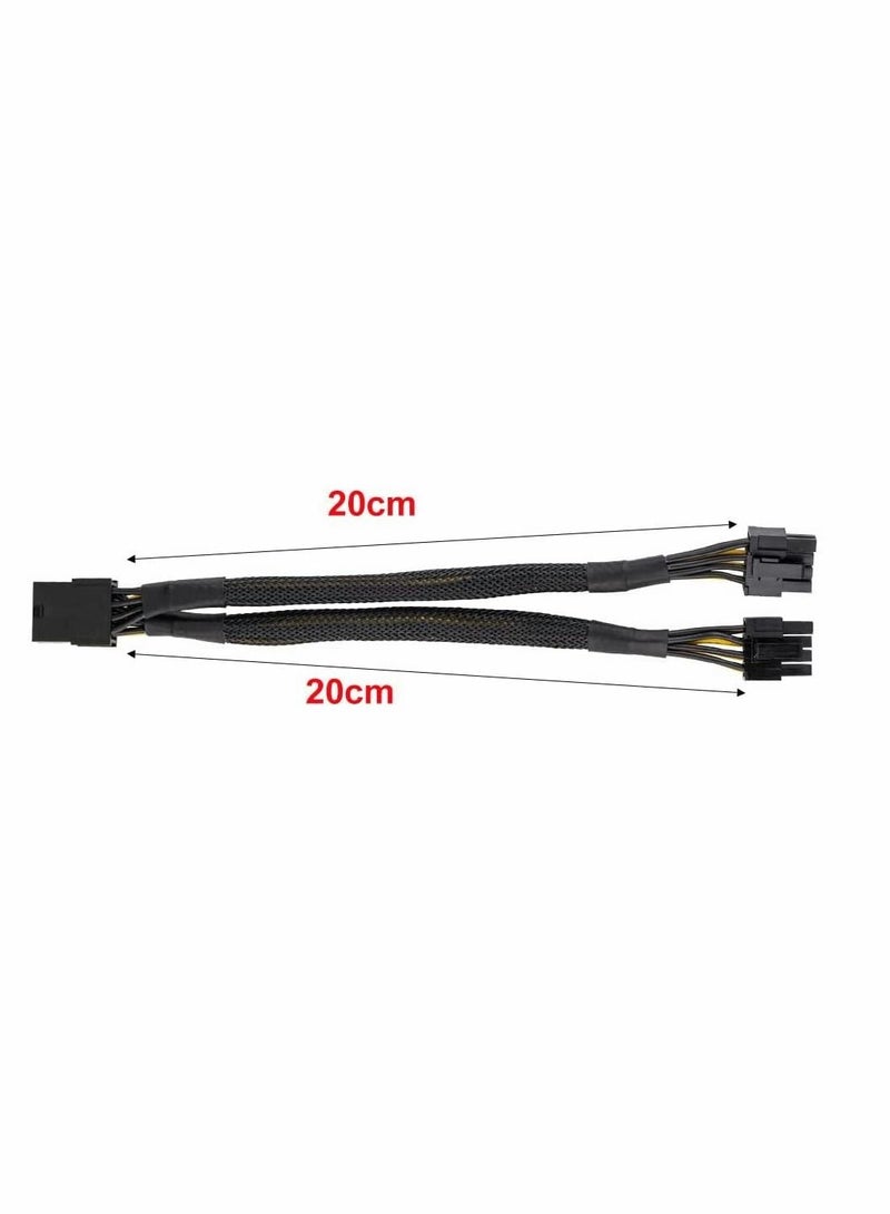 SYOSI Graphics Lines, Graphics Card 8 Pins One Point Two Lines, Graphics Card 8p Extension Cable, Graphics Card Adapter, Braided 20cm, Pci-e Pcie Power Cable 18awg 20cm, with Sleeve - Image 2