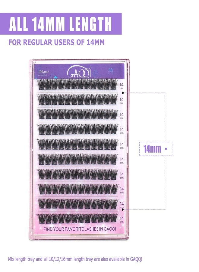 GAQQI Lash Clusters, Individual Lashes D Curl, DIY Lash Extension 14mm False Eyelash Clusters 120 PCS, Natural & Wispy Cluster Lash Wisps (GQ19, D Curl,14mm) - Image 3