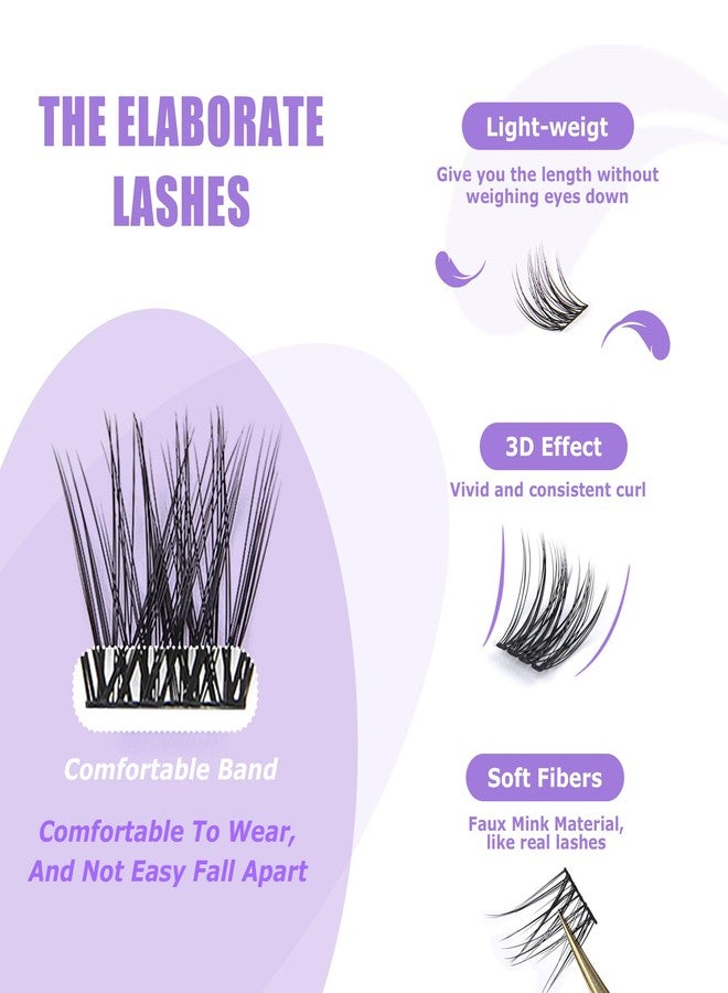 GAQQI Lash Clusters, Individual Lashes D Curl, DIY Lash Extension 14mm False Eyelash Clusters 120 PCS, Natural & Wispy Cluster Lash Wisps (GQ19, D Curl,14mm) - Image 4