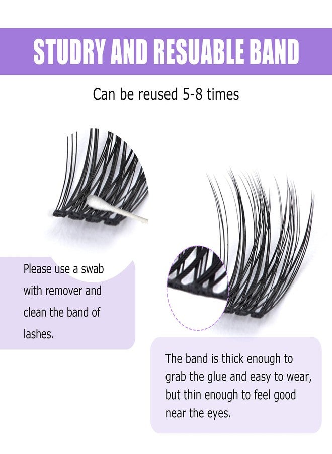 GAQQI Lash Clusters, Individual Lashes D Curl, DIY Lash Extension 14mm False Eyelash Clusters 120 PCS, Natural & Wispy Cluster Lash Wisps (GQ19, D Curl,14mm) - Image 5