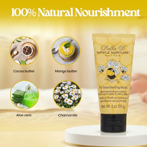 Bella B Nurturing oz - Organic Nipple Cream For Breastfeeding - Natural Nipple Cream For Breastfeeding Organic, Nipple Butter, Fragrance Free, 2 Ounce - Image 3
