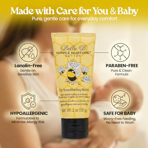Bella B Nurturing oz - Organic Nipple Cream For Breastfeeding - Natural Nipple Cream For Breastfeeding Organic, Nipple Butter, Fragrance Free, 2 Ounce - Image 4