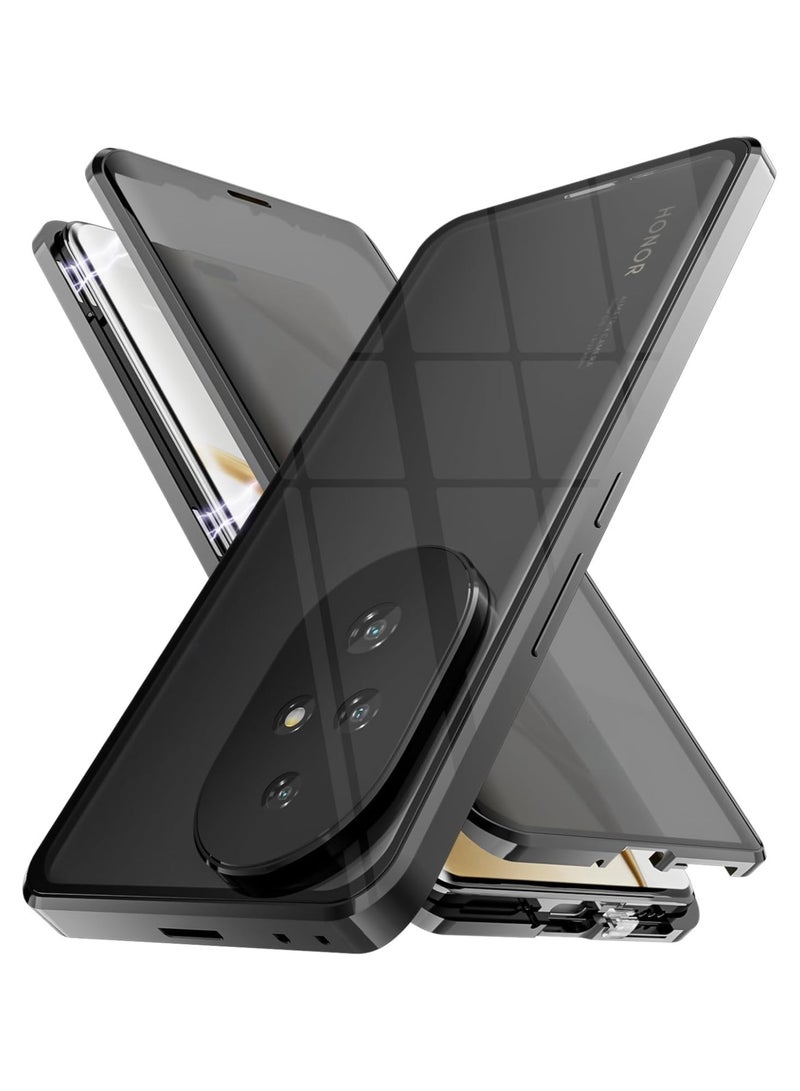 General Compatible with Honor 200 Pro 5G Case Privacy Case Magnetic Adsorption Front & Back 360 Degree Total Protection Case with Anti Spy Tempered Glass  - Image 1