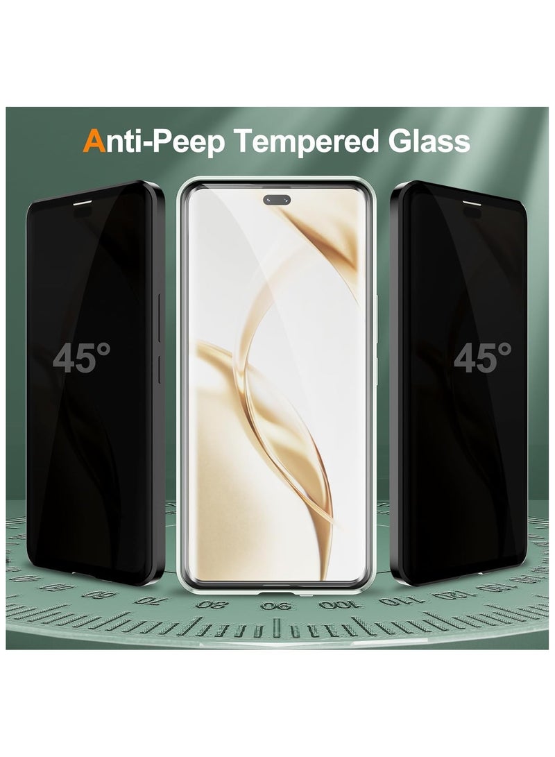 General Compatible with Honor 200 Pro 5G Case Privacy Case Magnetic Adsorption Front & Back 360 Degree Total Protection Case with Anti Spy Tempered Glass  - Image 2