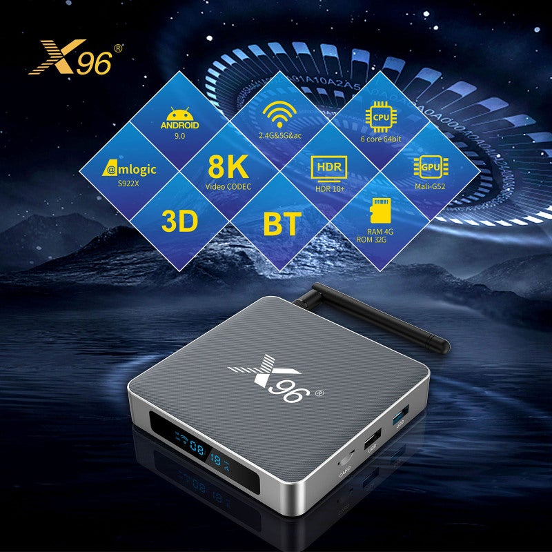جهاز البث التلفزيوني الذكي Amlogic S922X مشغل وسائط بدقة 4K بنظام أندرويد 9.0 - معالج رباعي النواة ARM Cortex-A73 وواي فاي مزدوج النطاق 2.4G/5G للترفيه المنزلي - Image 2