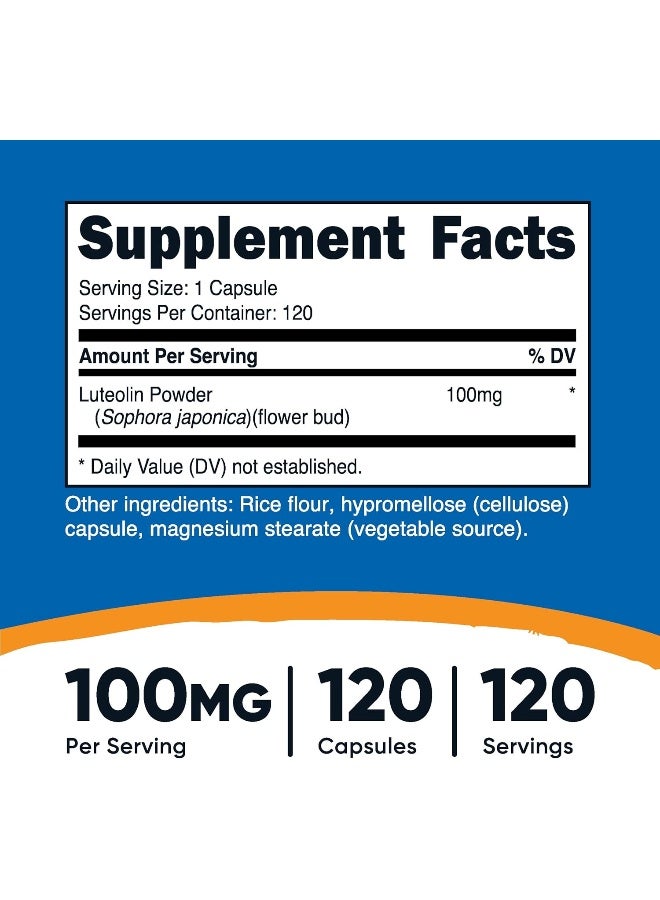 Nutricost Luteolin 100mg 120 Capsules - Vegetarian Friendly, Non-GMO, Gluten Free - Image 2