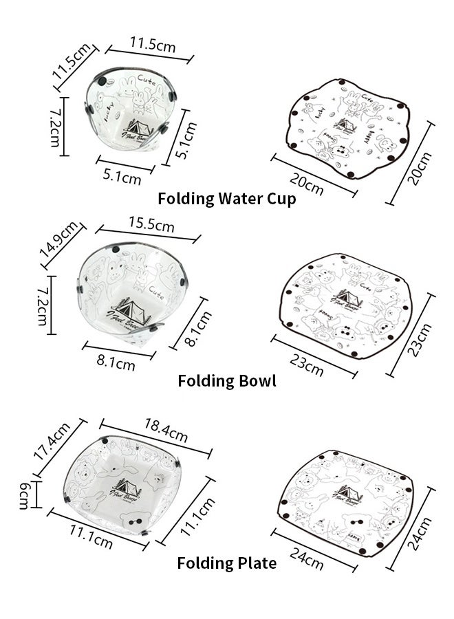أكنزلмед مجموعة أدوات مائدة للغوص المحمولة من 3 قطع، قابلة للتضيق، كوب ماء مقطع، طبق، وعاء، سهل التنظيف، فائق الخفة، مقاوم للت للحرارة، ومعدل من مواد صالحة للأطعمة للمغامرات الخارجية والغداءات في الطبيعة - Image 5