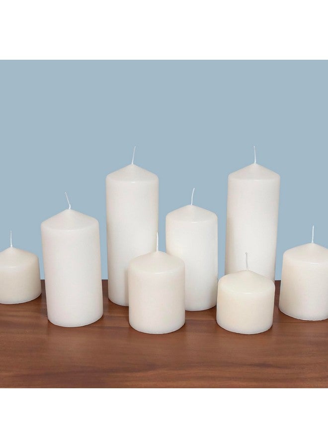 Stonebriar 6 Count Tall 3 x 6 Inch 65 Hour Long Burning Unscented White Wax Pillar Candles - Image 2