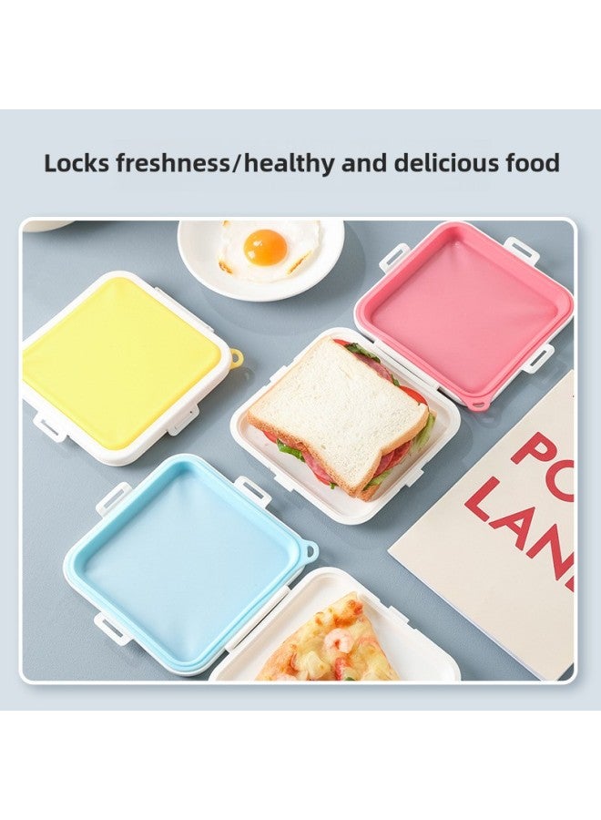 Sandwich Toast Lunch Box Outdoor Portable Lunch Box Student Office Lunch Box Household Lunch Box-Specifications:Yellow - Image 3