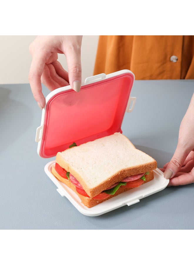 Sandwich Toast Lunch Box Outdoor Portable Lunch Box Student Office Lunch Box Household Lunch Box-Specifications:Yellow - Image 2