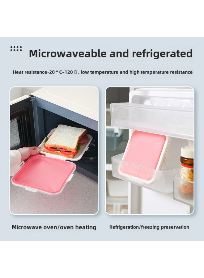 Sandwich Toast Lunch Box Outdoor Portable Lunch Box Student Office Lunch Box Household Lunch Box-Specifications:Yellow - Image 5