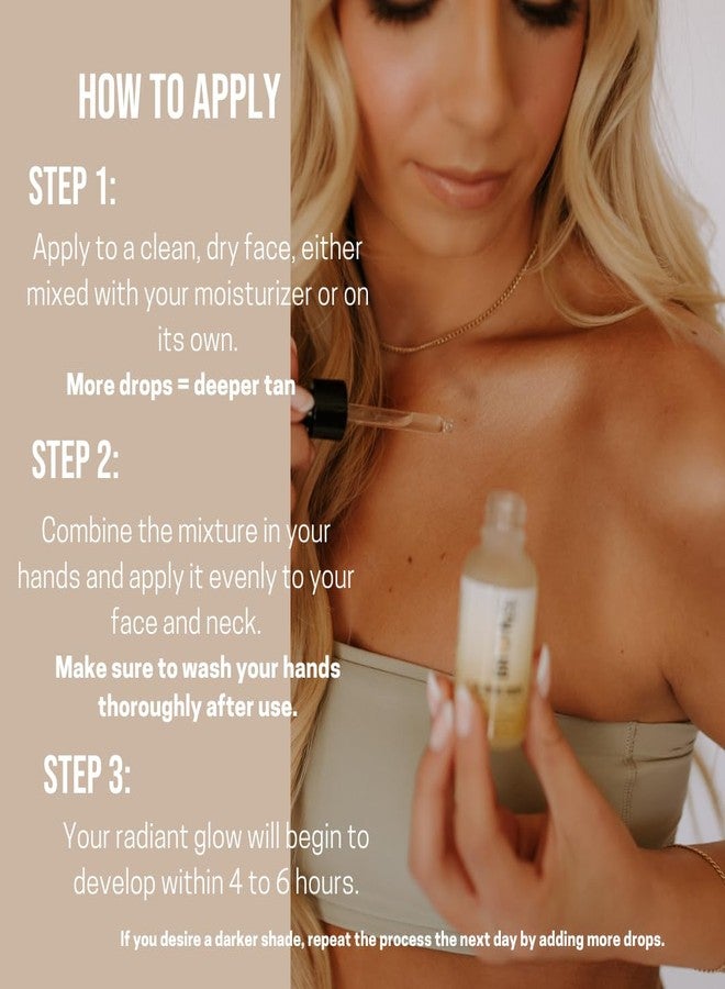 Bronze Cactus Glowing Tan Drops – Mix-in Self Tanner with Vitamins B & E & Hyaluronic Acid | Vegan Friendly, Brightening & Nourishing | Quick Dry, Natural Sunless Glow for Face & Body - Image 4