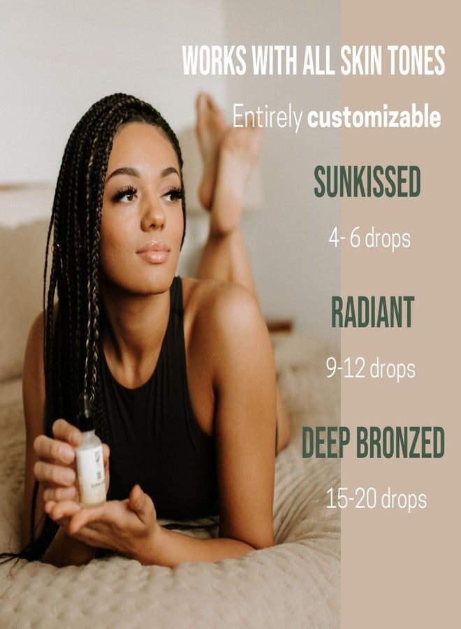 Bronze Cactus Glowing Tan Drops – Mix-in Self Tanner with Vitamins B & E & Hyaluronic Acid | Vegan Friendly, Brightening & Nourishing | Quick Dry, Natural Sunless Glow for Face & Body - Image 5