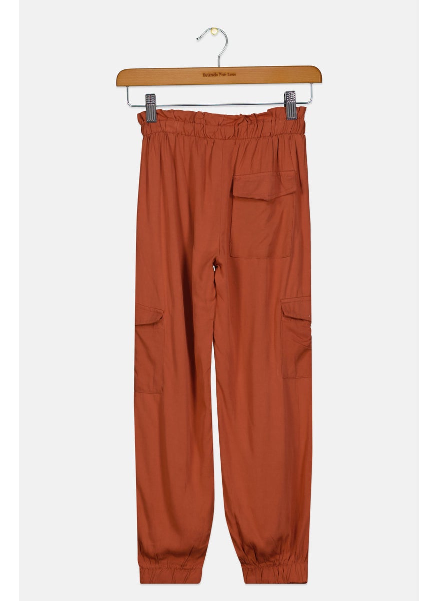 Nanette lepore - Kids Girl Embroidered Pull On Pants, Brown - Image 1