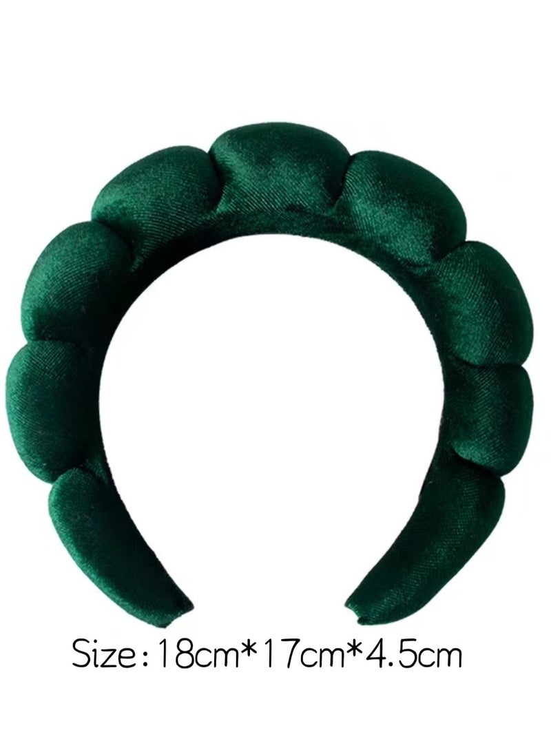 Generic Spa Headband For Washing Face Sponge Make Up Skincare Headband Bubble Hairband -green  - Image 3