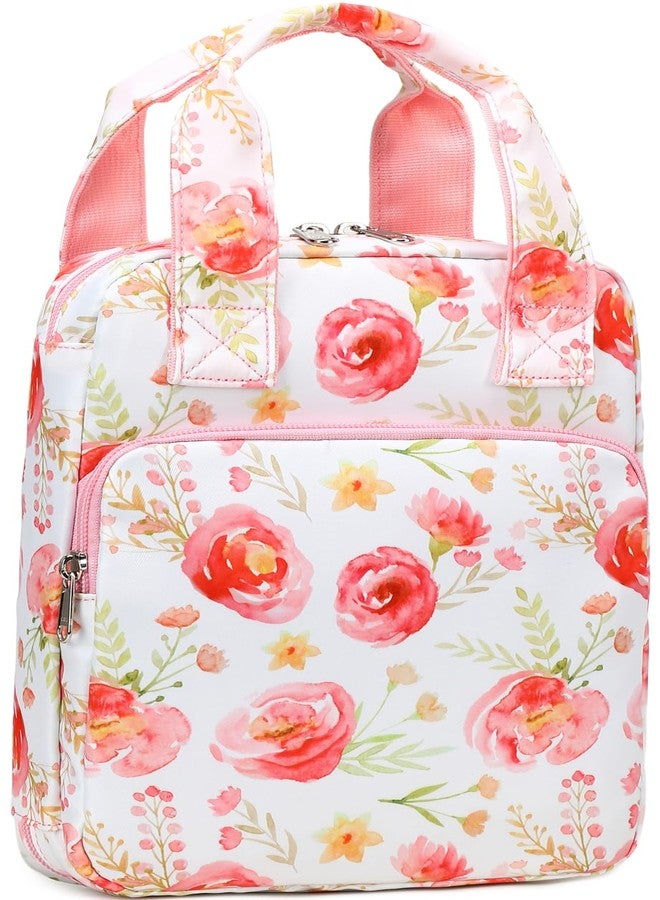 DSIUE Bible Cover Case for Women Girls Bible Cover Carrier Carrying Organizer Bag with Handle Zippered Pocket, Gift for Women Girl Kid (Chinese rose) - Image 1