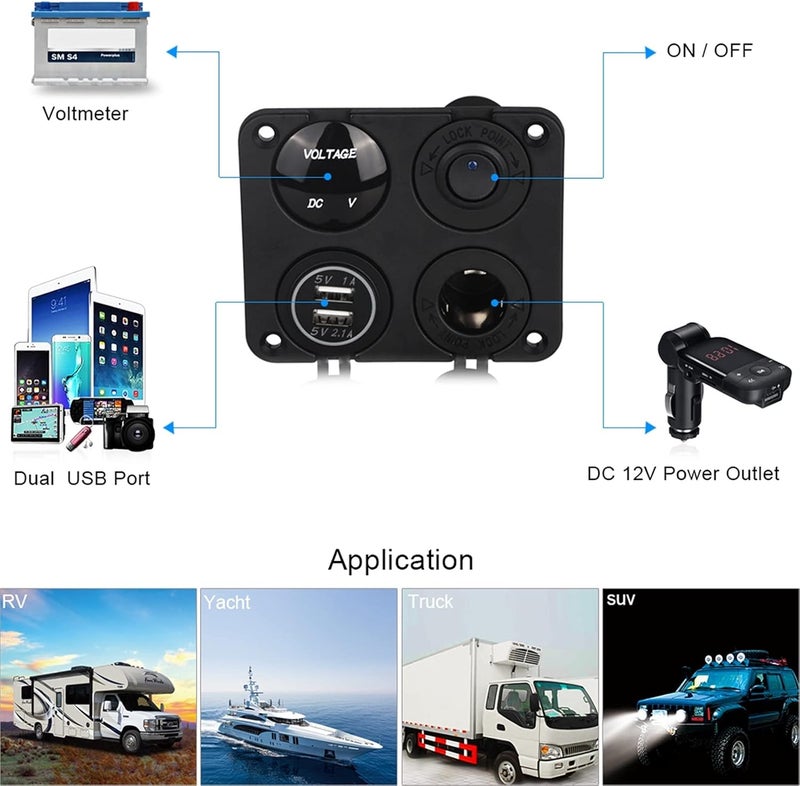 Wivplex 3.1A Dual USB Car Charger with Voltmeter - Image 5