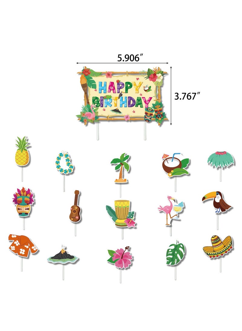Tropical Flower Balloon Decor Set - Palm Leaf Cake Banner Topper for Beach Parties Birthday Party Backdrop Decoration,Suitable for Indoor and Outdoor - Image 4