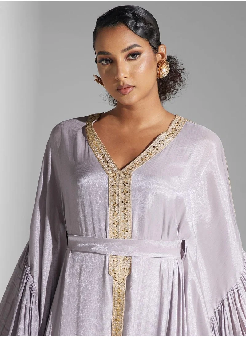 Yaser albik Embellished Ruffle Dress