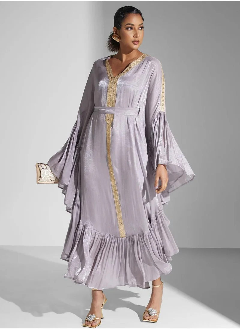 Yaser albik Embellished Ruffle Dress