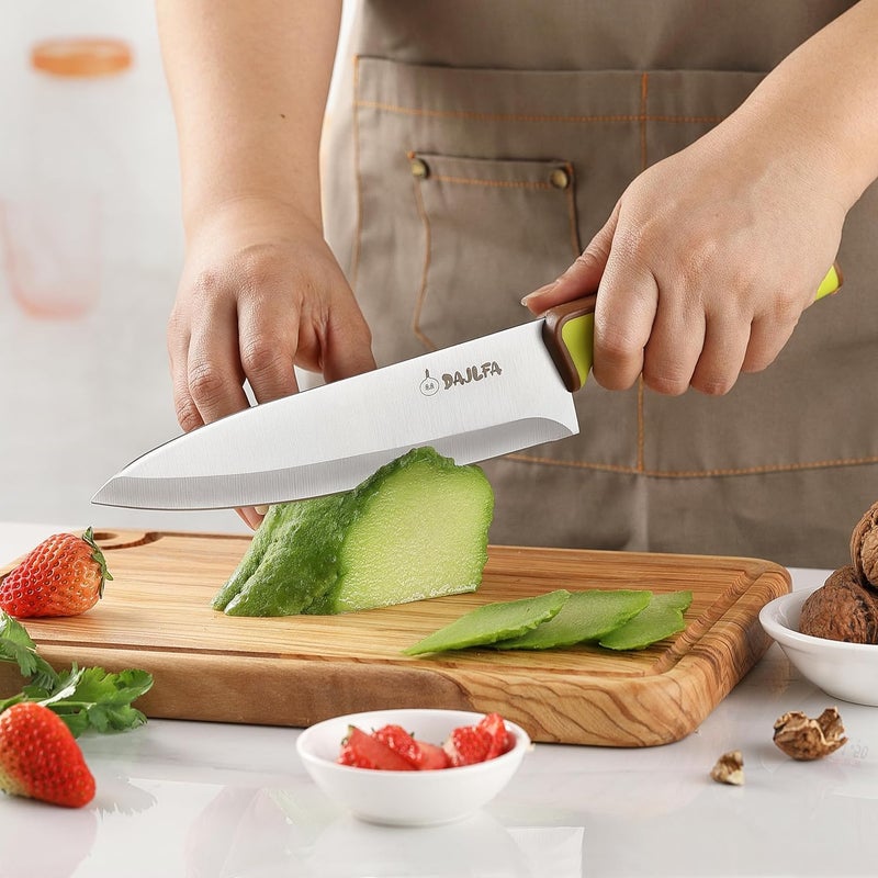 DAJLFA 3PCS Kitchen Knives, Stainless Steel Knife Set With Sheath, 8 inch Chef, 4.5 inch Utility and 4 inch Paring Knife (Stylish Design) - Image 4