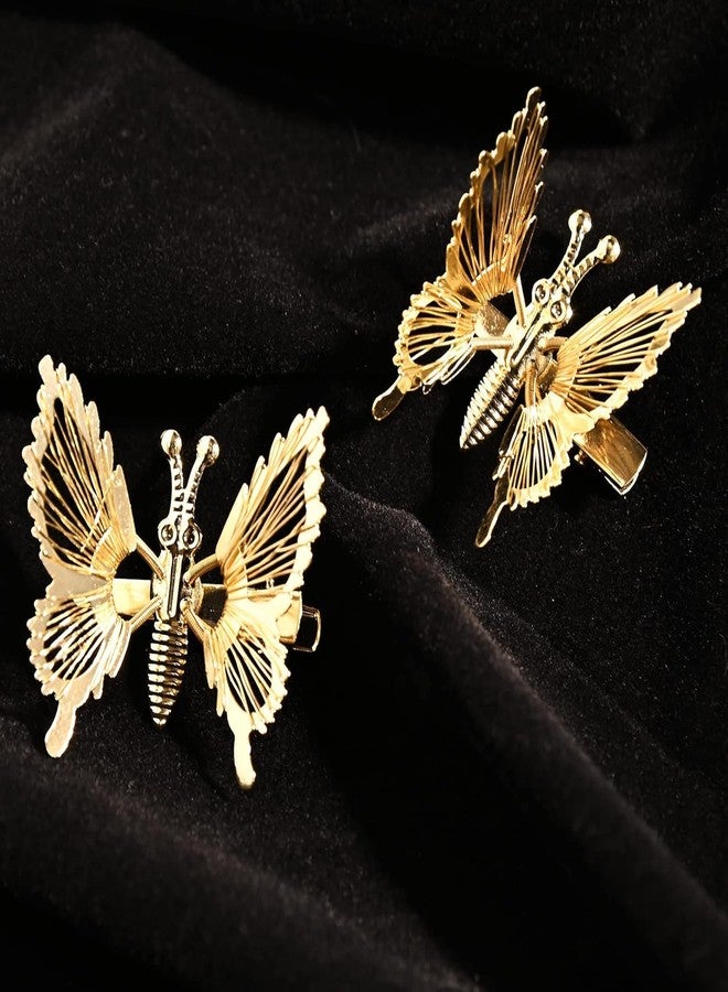 Neobaby Fashion Jewellery 3D Moving Butterfly Hair Clips | Hair Style Bridal Brooch & Braid for Juda Bun | Gold and Silver Tones, Metal, For Girls & Women's (PACK OF 6 PCS) - Image 2