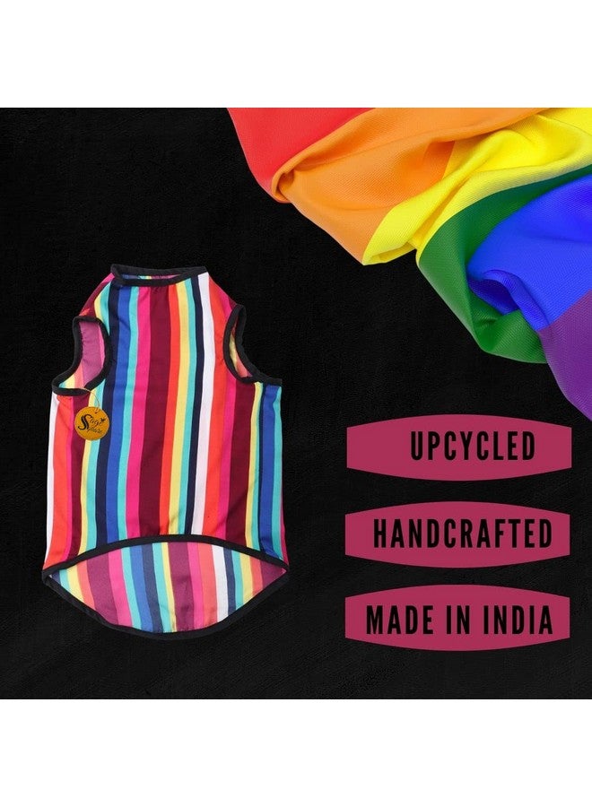 سايج سكوير تي شيرت كلاب من مادة ناعمة مرحة | طباعة رائعة/رائعة للحيوانات الأليفة | ملابس كلاب ناعمة وخفيفة الوزن | ملابس مريحة وجيدة التهوية | زي سترة عصري (مقاس كبير جدًا - 30 بوصة) (طباعة خطوط ملونة) - Image 4