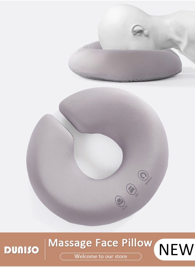 DUNISO Massage Face Pillow, Ergonomic Memory Office Nap Pillow, High Rebound Face Down Pillow for Sleeping, Face Rest Neck Head Cushion for Spa Salon Travel  - Image 1