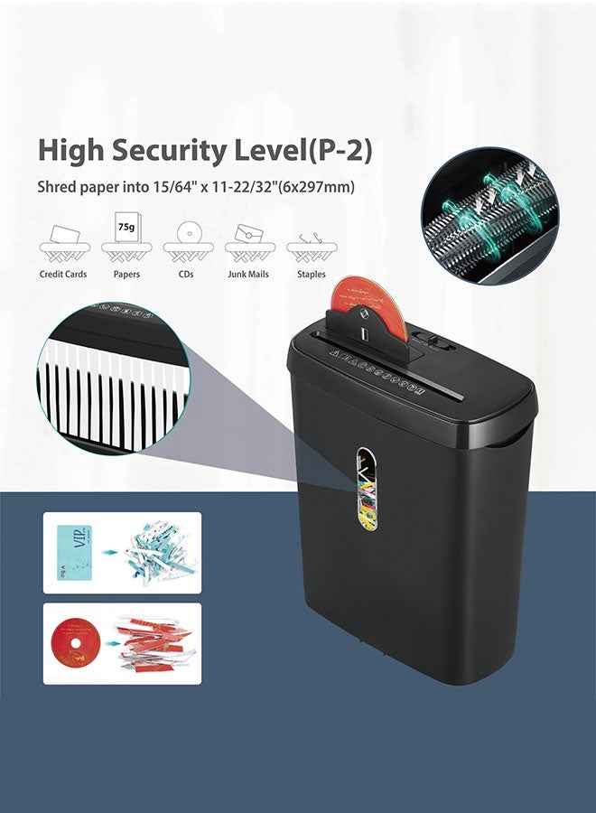 Efficient P-2 Security Level Shredder，Shreds Papers, Cards & CDs, 12L Capacity - Image 2