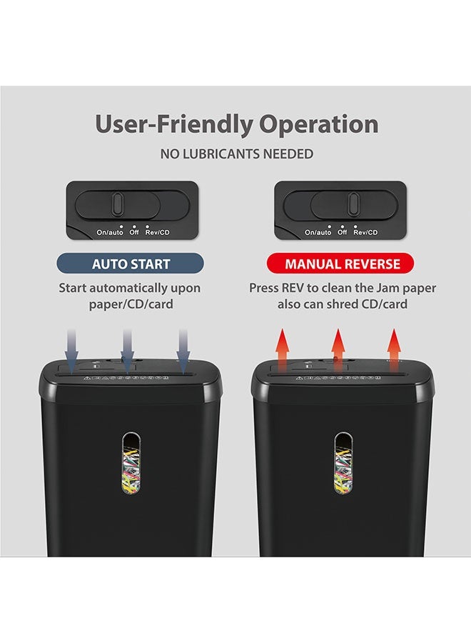 Efficient P-2 Security Level Shredder，Shreds Papers, Cards & CDs, 12L Capacity - Image 5