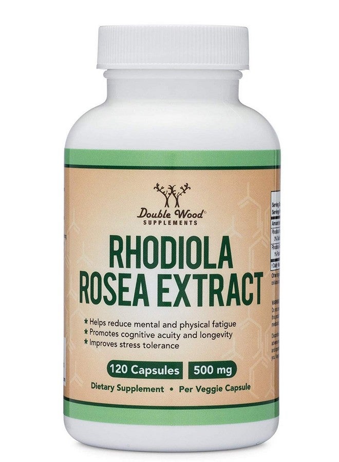 Double Wood Supplements Rhodiola Rosea Supplement 500Mg 120 Vegan Capsules (Manufactured And Tested In The Usa 3% Salidrosides 1% Rosavins Extract) For Calming And Motivation By Double Wood Supplements - Image 3
