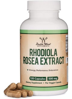 Double Wood Supplements Rhodiola Rosea Supplement 500Mg 120 Vegan Capsules (Manufactured And Tested In The Usa 3% Salidrosides 1% Rosavins Extract) For Calming And Motivation By Double Wood Supplements  - Image 1