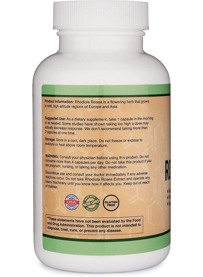 Double Wood Supplements Rhodiola Rosea Supplement 500Mg 120 Vegan Capsules (Manufactured And Tested In The Usa 3% Salidrosides 1% Rosavins Extract) For Calming And Motivation By Double Wood Supplements - Image 4