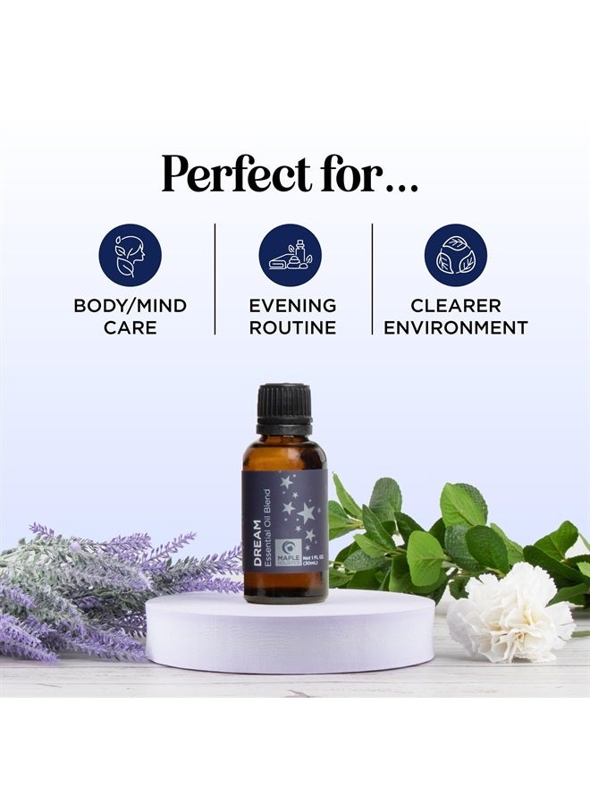 Maple Holistics خليط زيت أساسي للنوم للناشر - زيوت أساسية للأحلام للناشرات للعلاج العطري والاسترخاء مع المريمية، يلانغ يلانغ، البابونج الروماني وزيوت اللافندر الأساسية لدعم وقت النوم - Image 2