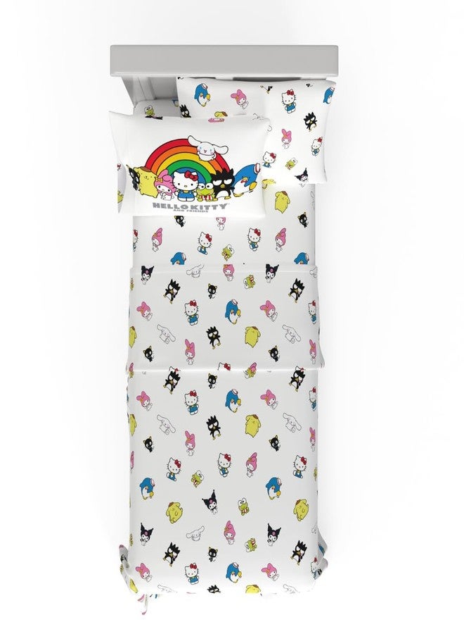 Franco Collectibles Hello Kitty & Friends Bedding Super Soft Cozy Cotton 3 Piece Twin Sheet Set, (Officially Licensed Product) - Image 1