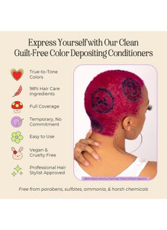 INH Semi Permanent Hair Color | Color Depositing Conditioner | Pink Hair Dye | No Bleach, No Peroxide Temporary Flamingo Topaz Tint For Women, Men | Vegan, Ammonia Free, Sulfate Free, Ready To Use 6Oz  - Image 2