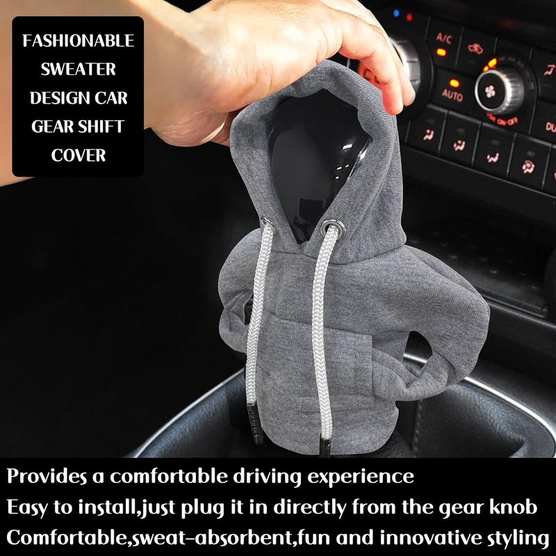 vvag Gear Shift Hoodie, Hoodie Car Gear Shift Cover, Car Shift Knob Hoodie, Automotive Interior Accessories, Universal Fit Knob Cover Gift (Gray) - Image 5