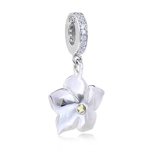 DOGNNAK Blue Orchid Bead Charm Authentic 925 Sterling Silver Flower Beads fit for DIY Charms Bracelets - Image 2