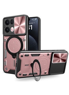 ماركة غير محددة حافظة ل OPPO Reno 13 Pro مع غطاء كاميرا منزلق، مسند، PC+TPU ثنائي الطبقةRose Gold  - Image 1