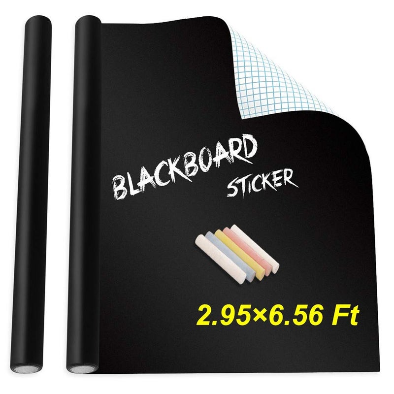 Holotap Holotap Extra Large Chalkboard Sticker 354 X 787 Self Adhesive Dry Erase Wallpaper Decal Chalkboard Paper with 5 Chalks for Home Office School Black 354787 Inch