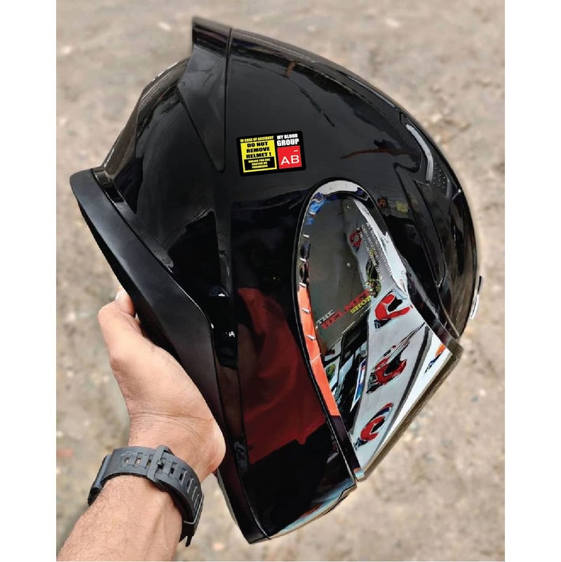 VVWV Safety Caution Sign Quotes and Blood Group Helmet Stickers for Bike Riders Multicolor Vinyl Sticker 3 x 1.8 inch (AB-) - Image 3