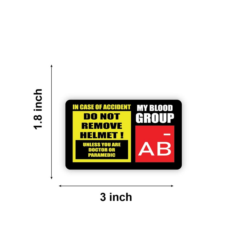 VVWV Safety Caution Sign Quotes and Blood Group Helmet Stickers for Bike Riders Multicolor Vinyl Sticker 3 x 1.8 inch (AB-) - Image 4
