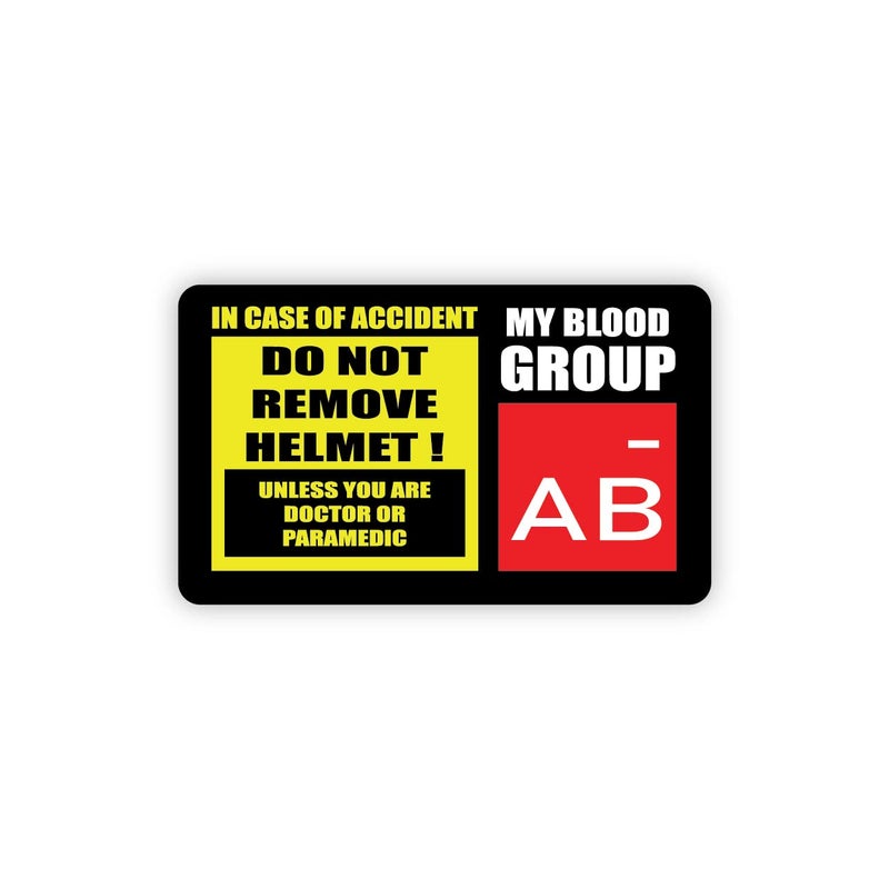 VVWV Safety Caution Sign Quotes and Blood Group Helmet Stickers for Bike Riders Multicolor Vinyl Sticker 3 x 1.8 inch (AB-) - Image 1