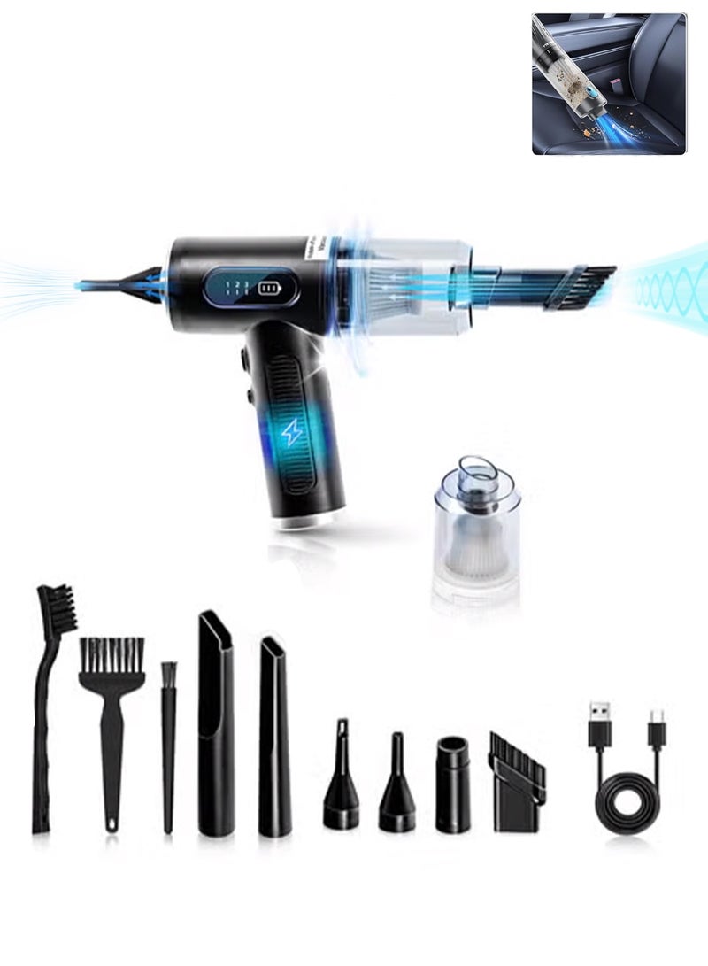 هيروكس منفضة هواء مضغوطة كهربائية مزودة بإضاءة LED، 3 سرعات حتى 51000 دورة في الدقيقة، منفاخ محمول قابل لإعادة الشحن، منفاخ لاسلكي للكمبيوتر المحمول ولوحة المفاتيح والكاميرا ومجموعة تنظيف الإلكترونيات - Image 1