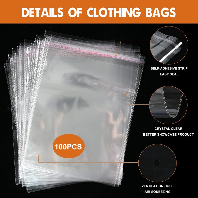 BoxLegend Shirt Folding Board V3 with Shirt Bags and Size Stickers Pack of 100 Bags 11x14 inches and 1 Folding Board and 7 Sizes 3500 PCS Size Stickers for Clothing Tshirt Bags for Small Business - Image 4