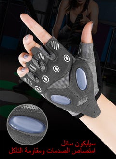 Syarme Workout Gloves for Women, Fingerless Weight Lifting Gloves, Gym Workout Yoga Fitness Training Gloves with Shockproof Non-slip Silicone Pads for Sport, Exercise, Weightlifting, Bicycle and Training S  - Image 4