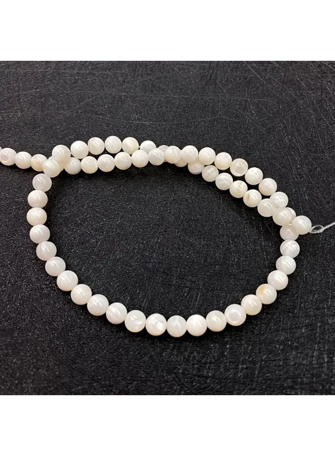 خرز الصدف الطبيعي الأبيض 6 مم خرز فاصل مستدير لصنع المجوهرات DIY - Image 5